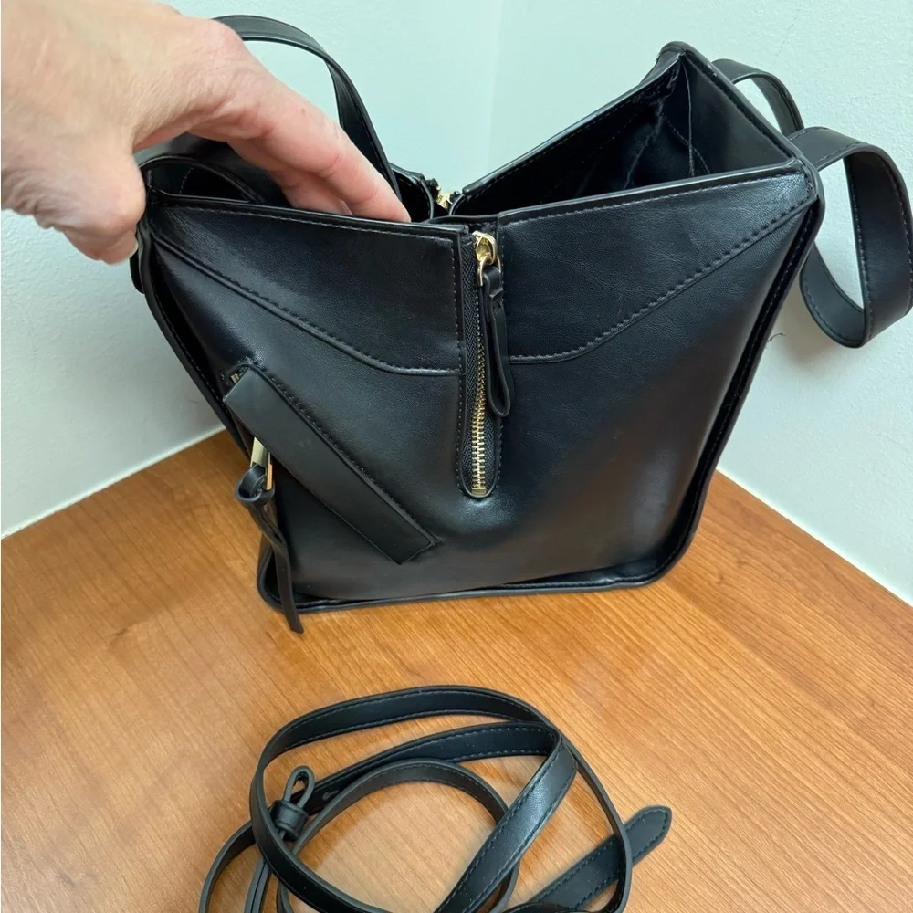 House of Harlow 1960 Bowler Bag Satchel with Crossbody Strap EUC